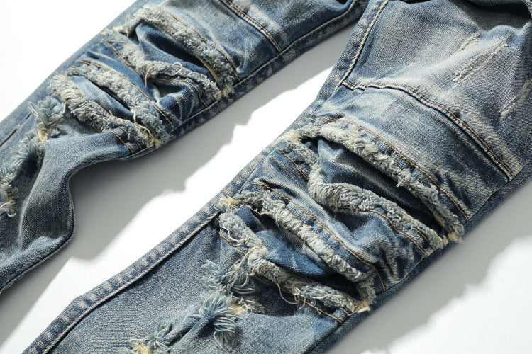 Men's Narrow Ripped Vintage Jeans