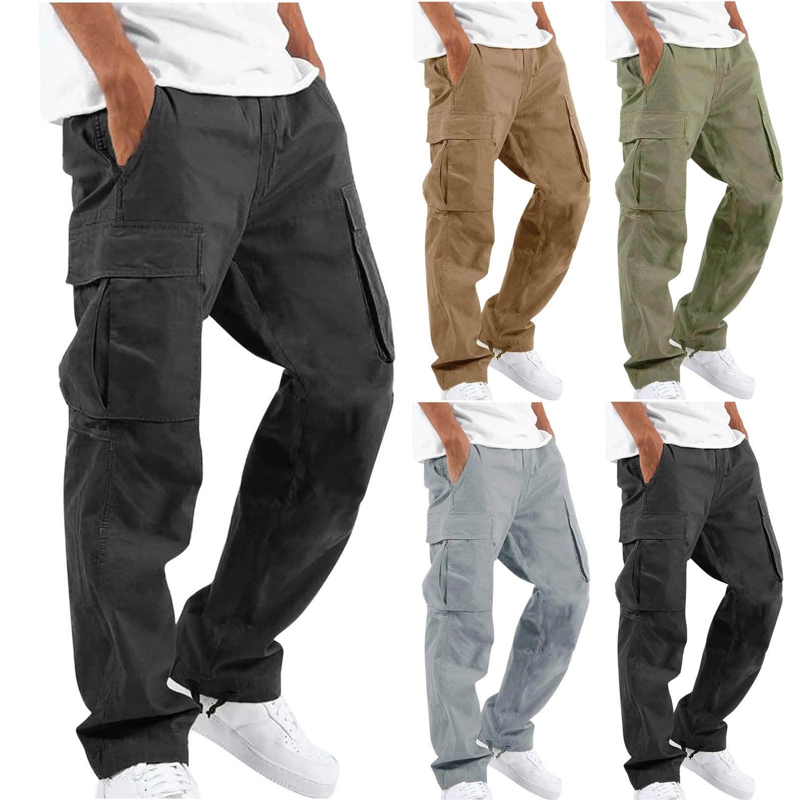 Men's Casual Wide Wide Cargo Pants in Hip Hop Style