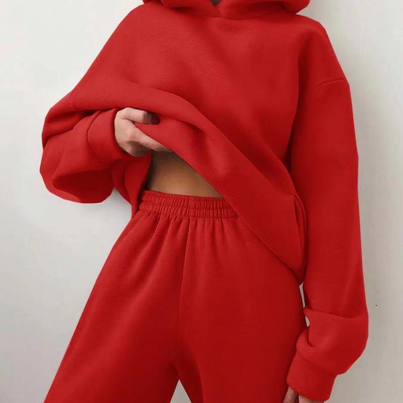 Women's Casual Warm Suit With Hoodie