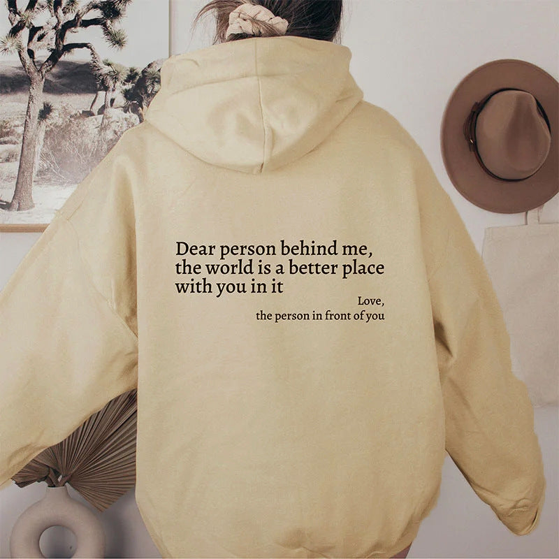 Lockerer Hoodie für Damen mit Aufschrift