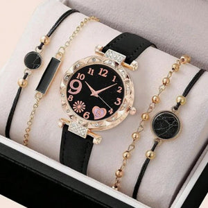 Set de regalo de relojes de mujer con accesorios.