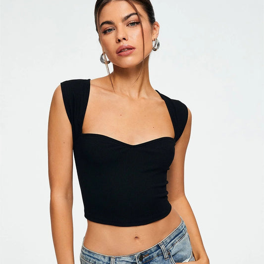 Women's Sleeveless Ribbed Crop Top