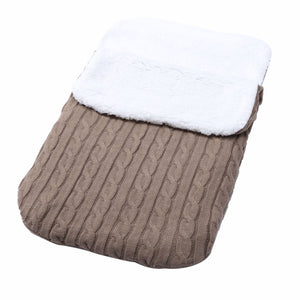 Baby Fleece-lined Sleeping Thickened Knitting Warm Sleeping Wool Stroller Sleeping Bag