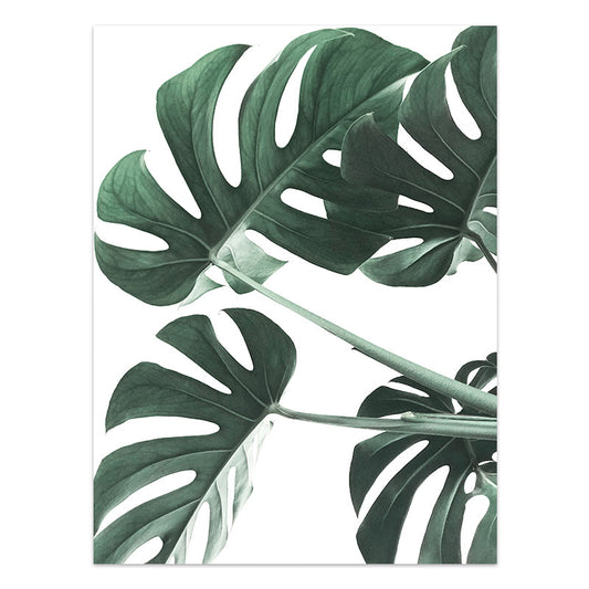 Nordic Style Tropical Plants Poster Green Leaves Canvas Print