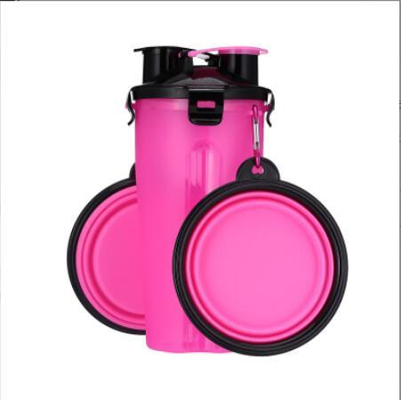 Portable Folding Water Bottle Kettle Pet Going Dual Water Food Cup