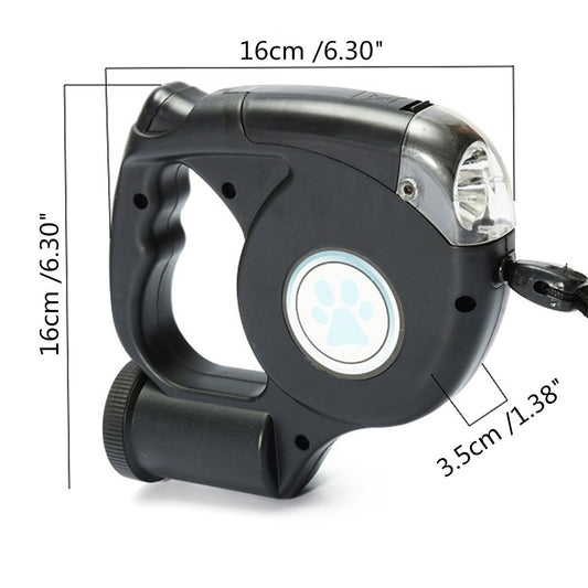 Three-in-one Retractable Dog Leash With Flashlight