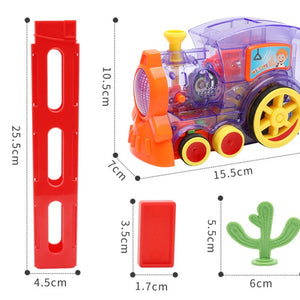 Juego de tren dominó para bebés con desbloqueo automático y bloques de construcción eléctricos