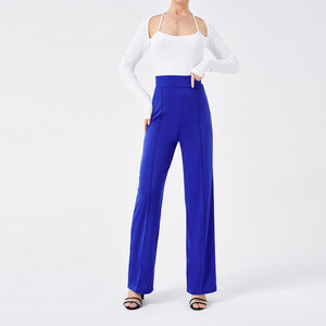 Woman's Solid Color  Slim High-waisted Bell Bottoms Pants