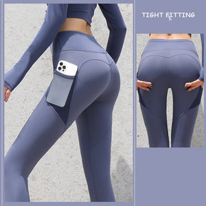 Women's Fitness Leggings With Pockets, High Waist and 'Push Up' Support