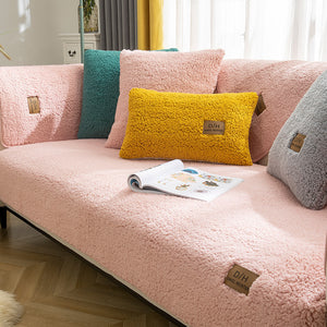 Modern Winter Lamb Wool Sofa Cover