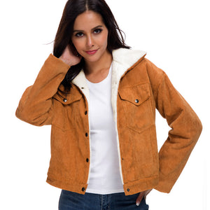 Women's Long Padded Corduroy Jacket