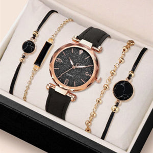 Set de regalo de relojes de mujer con accesorios.