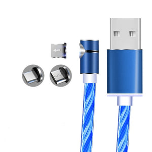 Cable de datos tipo serpentina con codo de 1m, Cable magnético USB/tipo C/Micro, Cable de carga rápida