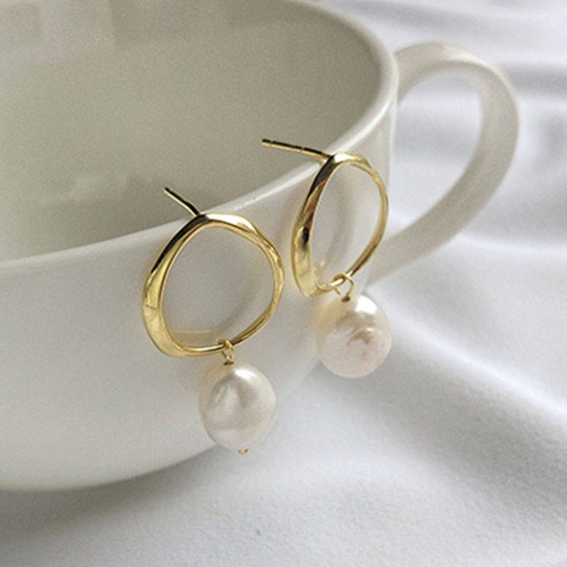 S925 sterling silver earrings pearl earrings