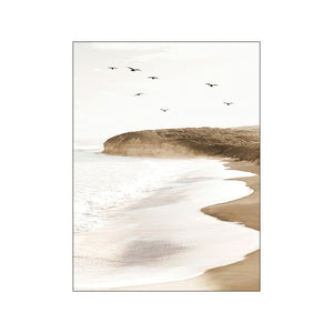 Nordic Modern Canvas Art Wall Painting Gold Foil Beach