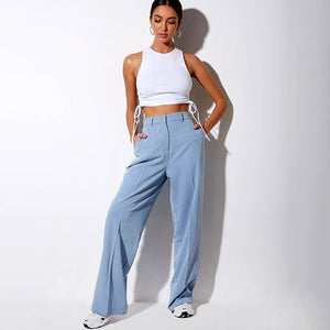 Woman's All-match solid color slim long pants