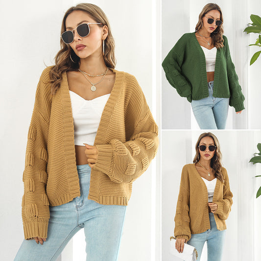 Strickjacke mit weiten Ärmeln für Damen