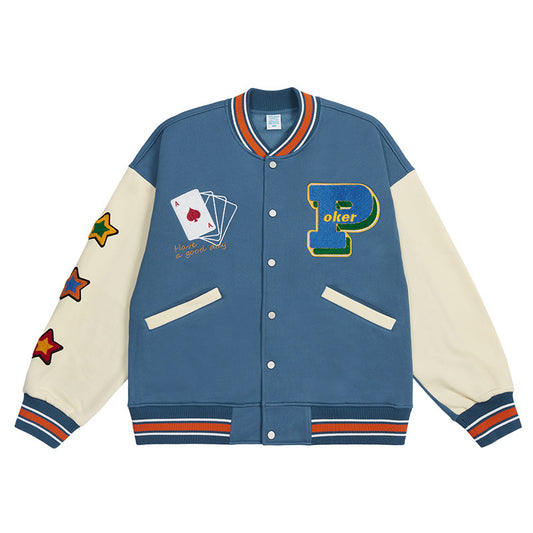 Men's American Poker Elements Printed Bomber