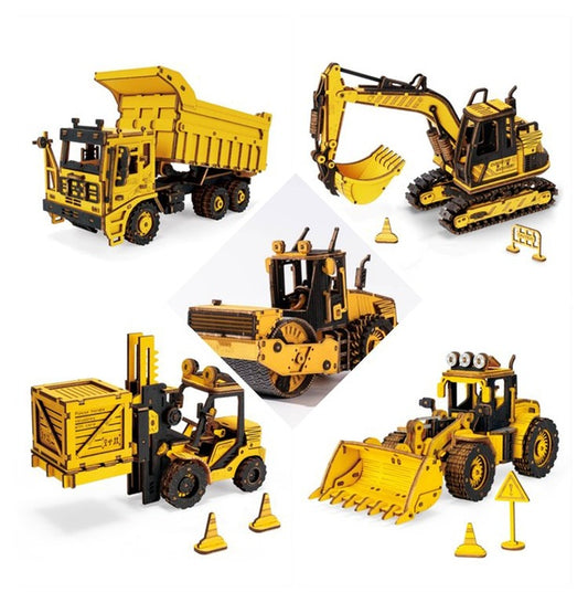 Robotime ROKR-vehículo de ingeniería, serie de modelos, juguetes creativos, regalos para niños y adultos, ensamblaje móvil, rompecabezas de madera 3D