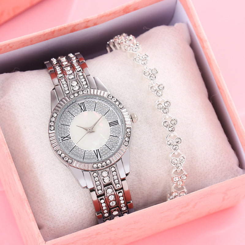 Reloj de cuarzo para mujer adornado con diamantes de imitación