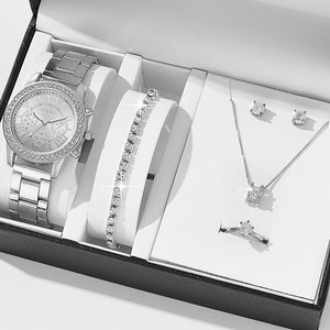 Conjunto de regalo para mujer con reloj de pulsera y colgante.