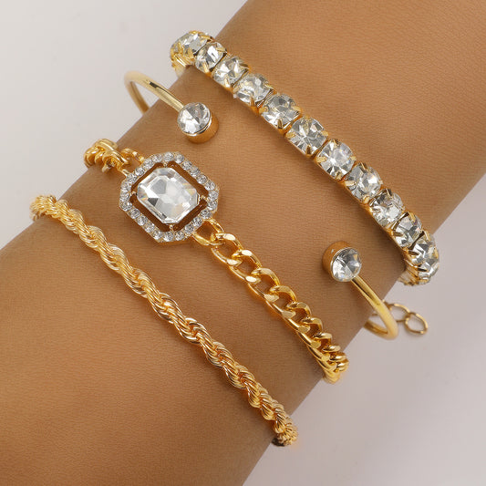 Bohemian Crystal Bracelet Set: Vintage Luxury