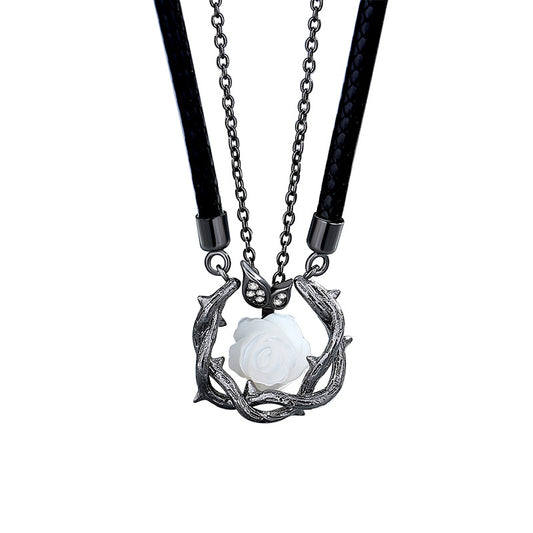 Thorn Rose Couple Necklace For Women