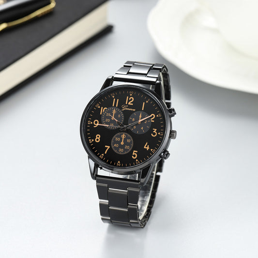 Men's Watch With Stainless Steel Strap and Three Subdials