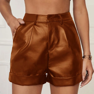 Women's Summer Casual Leather Shorts