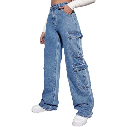 Damen Jeans mit mehreren Taschen und hoher Taille