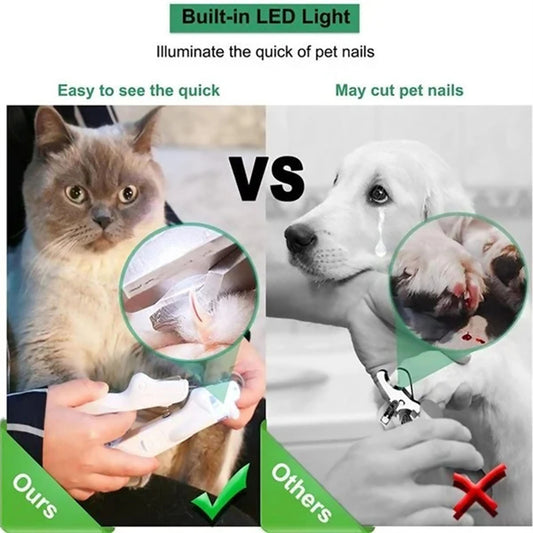 "Professioneller Nagelknipser für Haustiere mit LED-Licht - Nagelschere für Hunde und Katzen zur Fellpflege