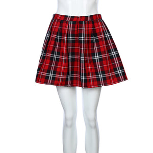 Fashionable Women's Plaid Skirt with Medium Waist