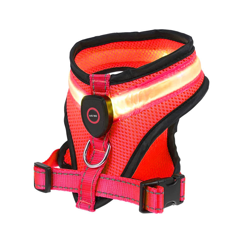 Pet Supplies Rechargeable Mesh LED Lighted Dog Harness