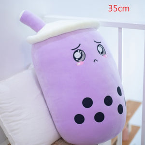 Soft Plush Boba Tea Cup Toy - Cute Fruit Drink Design, Bubble Tea Pillow for Kids