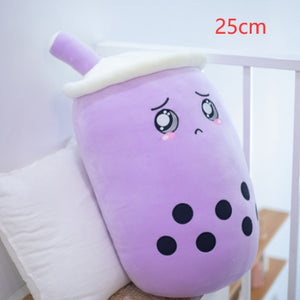 Soft Plush Boba Tea Cup Toy - Cute Fruit Drink Design, Bubble Tea Pillow for Kids