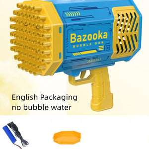 Automatic Bubble Blower Gun with Light - 69-Hole Soap Bubbles Machine, Kids' Toy