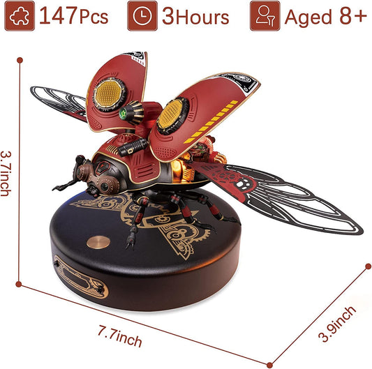 Robotime Rokr Scout Beetle Metal 3D Puzzles Juegos Estilo Punk Regalo para Cumpleaños Fácil Montaje Diseño Mecánico DIY Juguetes - MI02