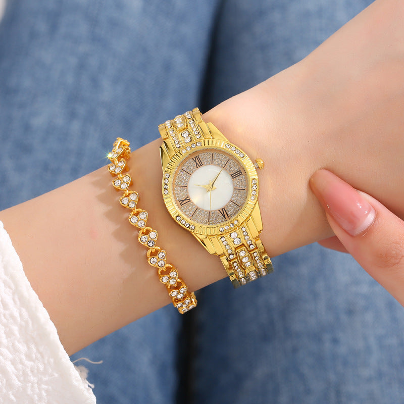 Rhinestone-Embellished Ladies' Quartz Watch