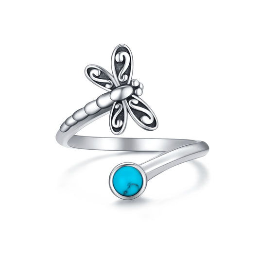 Sterling Silver Dragonfly Turquoise Ring