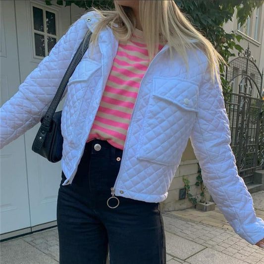 Women's Quilted Jacket With Pockets