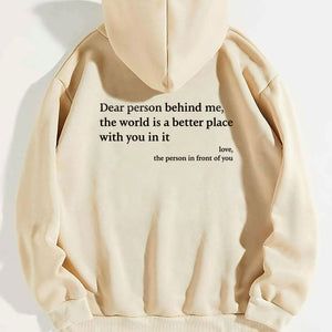 Lockerer Hoodie für Damen mit Aufschrift