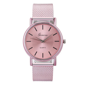 Reloj de cuarzo de malla para mujer