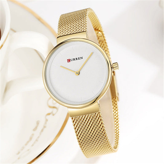 Minimalistic Women's Watch With Mesh Strap