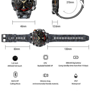 Men's K59  Sport Mode Smartwatch With Long Operating Time and Large Screen