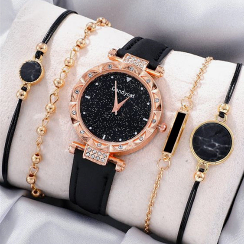 Set de regalo de relojes de mujer con accesorios.