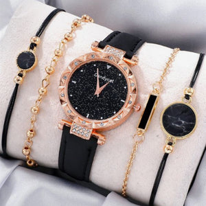 Set de regalo de relojes de mujer con accesorios.