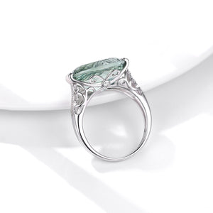 S925 Silver Set Natural Crystal Ring Versatile Jewelry