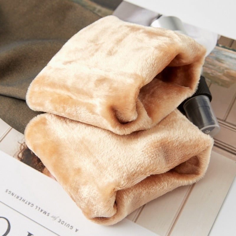 Warme Fleece-Strumpfhose für Damen in großen Größen mit Transparenzeffekt