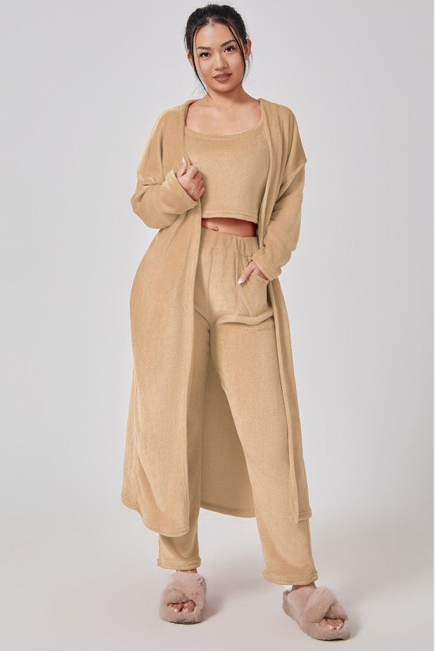 Conjunto de pijama acogedor de 3 piezas para mujer