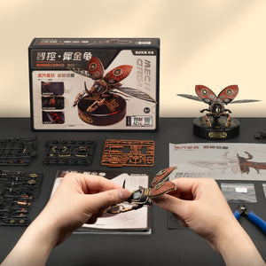ROKR Metal 3D Puzzle - Rhinoceros Beetle in Punk Style, Easy Assembly Mechanical Design, Great Birthday Gift for Kids